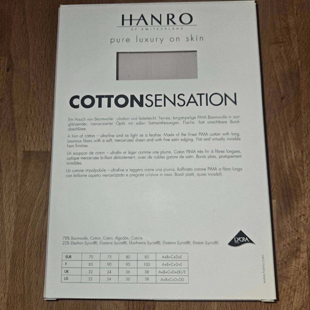 HANRO Cotton Sensation Soft Cup Bra 32C - Picture 8 of 9
